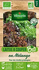 Graines de laitue bio variété "En mélange" Vilmorin semis de janvier à juillet