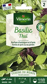 Graines de basilic variété "Thaï" Vilmorin semis de février à mai