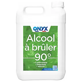 Alcool à brûler 90° pour métal, bois, tissus et vitres Onyx 5 L