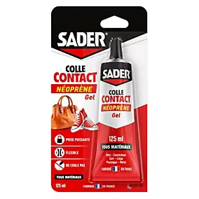 Colle contact néoprène en gel Sader tous matériaux tube de 125 ml