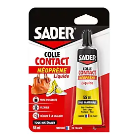 Colle contact néoprène liquide Sader tous matériaux tube de 55 ml