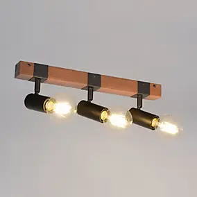 Réglette spot 3 lumières E27 40W Corep Aalto noir L.44 x H.9.5 x P.12,5 cm