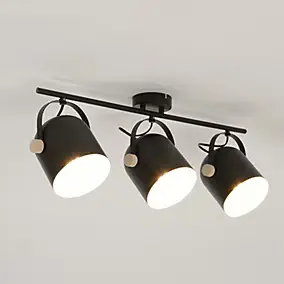 Réglette spot 3 lumières E27 40W Corep Yvla noir mat L.65 x H.17.5 x P.22cm