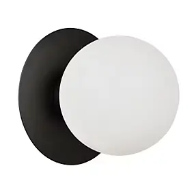 Applique murale ronde en verre et métal noir Ø20cm G9 IP20 33W Corep