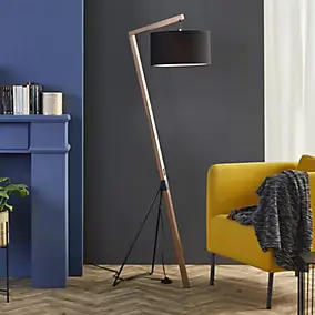 Lampadaire Bogart E27 IP20 60W H.162 x P.37 cm Corep chêne