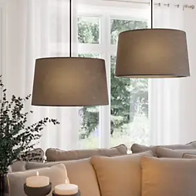 Abat-jour tambour marron khao Ø45cm Corep
