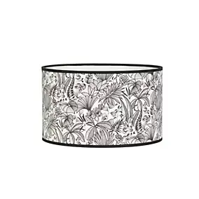 Abat-jour cylindre imprimé feuillage java noir et blanc Ø30cm Corep