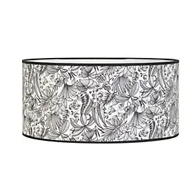 Abat-jour cylindre imprimé feuillage java noir et blanc Ø40cm Corep
