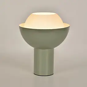 Lampe à poser boule en métal vert E27 15W H.30cm Corep