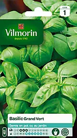 Graines de basilic variété "Grand Vert" Vilmorin semis de mars à mai