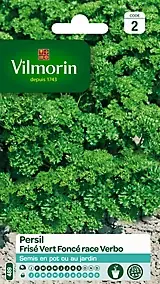 Graines de persil variété "Frisé vert foncé race Verbo" Vilmorin semis de février à septembre