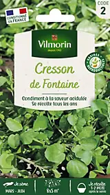 Graines de cresson variété "Fontaine à larges feuilles" Vilmorin semis de mars à juillet
