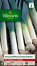 Graines de poireau variété "Hiver 2 race Vernor" Vilmorin semis d'avril à mai
