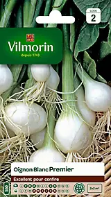 Graines d'oignon blanc variété "Premier" Vilmorin semis de février à avril et d'août à septembre
