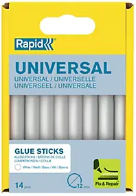 14 Bâtons de colle blanche universelle 12 mm Rapid 125 G