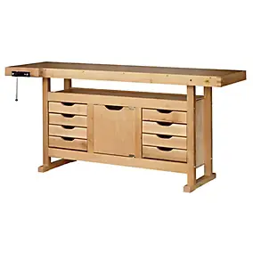 Etabli de menuisier en bois Outifrance 1 porte 8 tiroirs L.175 x l.50 x H.82 cm