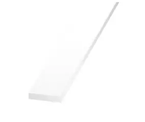 Plat PVC blanc 25 x 5 mm, 2 m Polychlorure de vinyle (PVC)