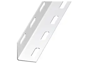 Cornière perforée acier époxy blanc 27 x 27 mm, 2 m