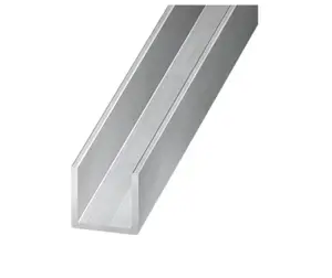 U aluminium brut 15 x 19 mm 2 m Ép. 1,5 mm Argent