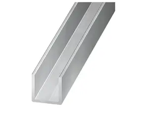 U aluminium brut 20 x 22 mm 2 m Argent Ép. 1,5 mm