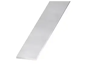 Plat aluminium anodisé coloris inox 50 x 3 mm, 2 m