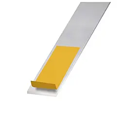 Plat aluminium anodisé incolore adhésif 40 x 2 mm, 1.30 m