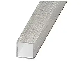 Tube carré aluminium brossé 10 x 10 mm, 1 m