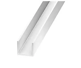 U PVC blanc 10 x 12 x 14 mm, 2,5 m Polychlorure de vinyle (PVC)