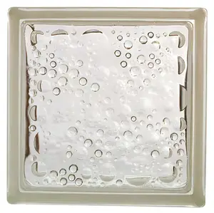 Brique de verre bullée incolore - H. 19 x l. 19 x Ép. 8 cm