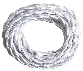 Câble tissu torsadé blanc 2 x 0,75mm² L.3m Tibelec