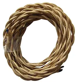 Câble tissu torsadé doré 1 x 0,75mm² L.3m Tibelec