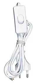 Cordon avec interrupteur + fiche Tibelec 1m50 blanc