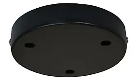 Plafonnier métal noir 3 câbles : Ø12 x H. 2,5 cm Tibelec