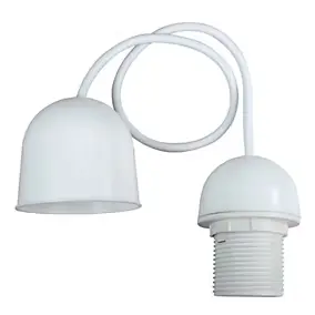 Montures plastique douille Tibelec E27 60W blanc ø70 x H.60mm