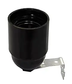 Douille E27 + équerre Tibelec plastique noir