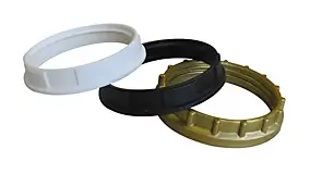 Lot 3 bagues de fixation pour abat-jour pour douille E27 Tibelec blanc noir or Ø48mm