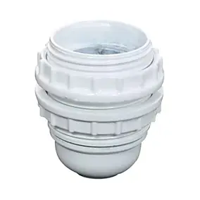 Douille E27 bakélite toute filetée 4A 250V Tibelec blanc