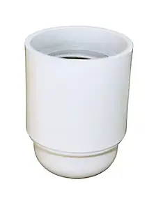 Douille E27 lisse Tibelec bakélite blanc
