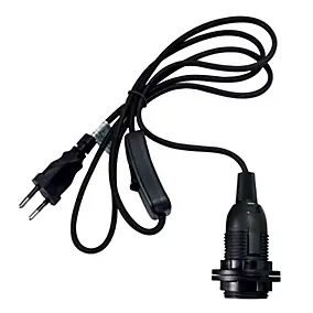 Kit cordon pré-équipés avec douille E14 Tibelec 1,5m noir