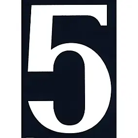 N° de maison - marquage 5 - en PVC - couleur bleu et blanc - autocollant - hauteur 11 cm - Chapuis NA05
