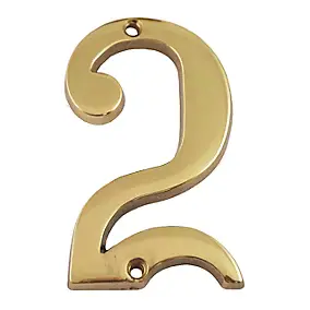 N° de maison - marquage 2 - en laiton - couleur or - à visser - hauteur 9,7 cm - Chapuis CLM9702