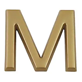 Lettre de maison - marquage M - en PVC - couleur or - autocollant - hauteur 3,7 cm - Chapuis LD37M