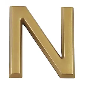 Lettre de maison - marquage N - en PVC - couleur or - autocollant - hauteur 3,7 cm - Chapuis LD37N