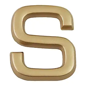 Lettre de maison - marquage S - en PVC - couleur or - autocollant - hauteur 3,7 cm - Chapuis LD37S