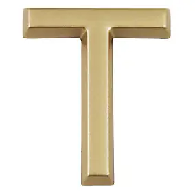 Lettre de maison - marquage T - en PVC - couleur or - autocollant - hauteur 3,7 cm - Chapuis LD37T
