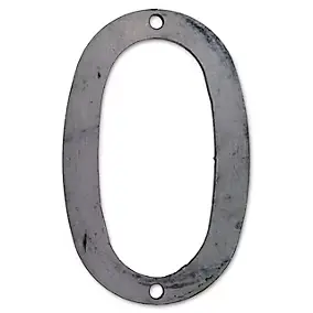 N° de maison - marquage 0 - en acier - couleur gris - à visser - hauteur 12 cm - Chapuis CPA0