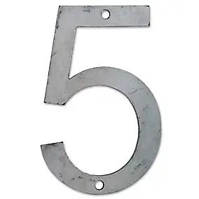 N° de maison - marquage 5 - en acier - couleur gris - à visser - hauteur 12 cm - Chapuis CPA5