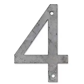 N° de maison - marquage 4 - en acier - couleur gris - à visser - hauteur 6 cm - Chapuis CPAP4