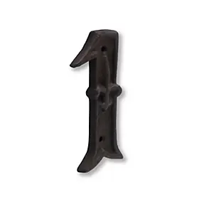 N° de maison - marquage 1 - en fonte - couleur marron - à visser - hauteur 12 cm - Chapuis CFR1