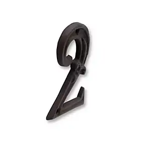 N° de maison - marquage 2 - en fonte - couleur marron - à visser - hauteur 12 cm - Chapuis CFR2